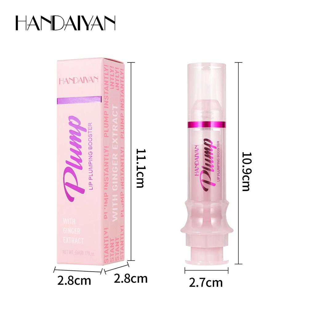 HANDAIYAN Lip Plumping Booster High Shine Lip Plumper Lip Oil Needle Tube Lip Gloss Lip Balm Extreme Volume Lip Tint Makeups