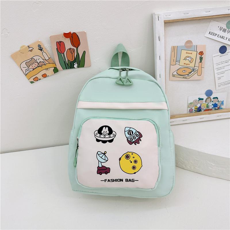 Adorable Nylon Kids Backpack Cute Geometric Pattern For School Use