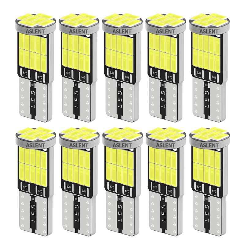 10pcs LED T10 W5W 194 501 LED Canbus No Error Car Interior Light T10 26 SMD 4014 Chip Pure White Instrument Lights Bulb Lamp