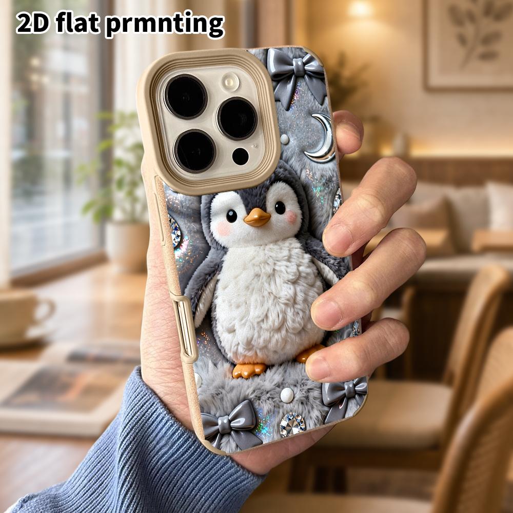 Phone Case: Lambskin 2D Flat Samsung Galaxy A34 A35 M05 M06 S20 S22 S21 FE Plus 5G Protective Case, Plush Little Penguin, Christmas and Halloween Gift