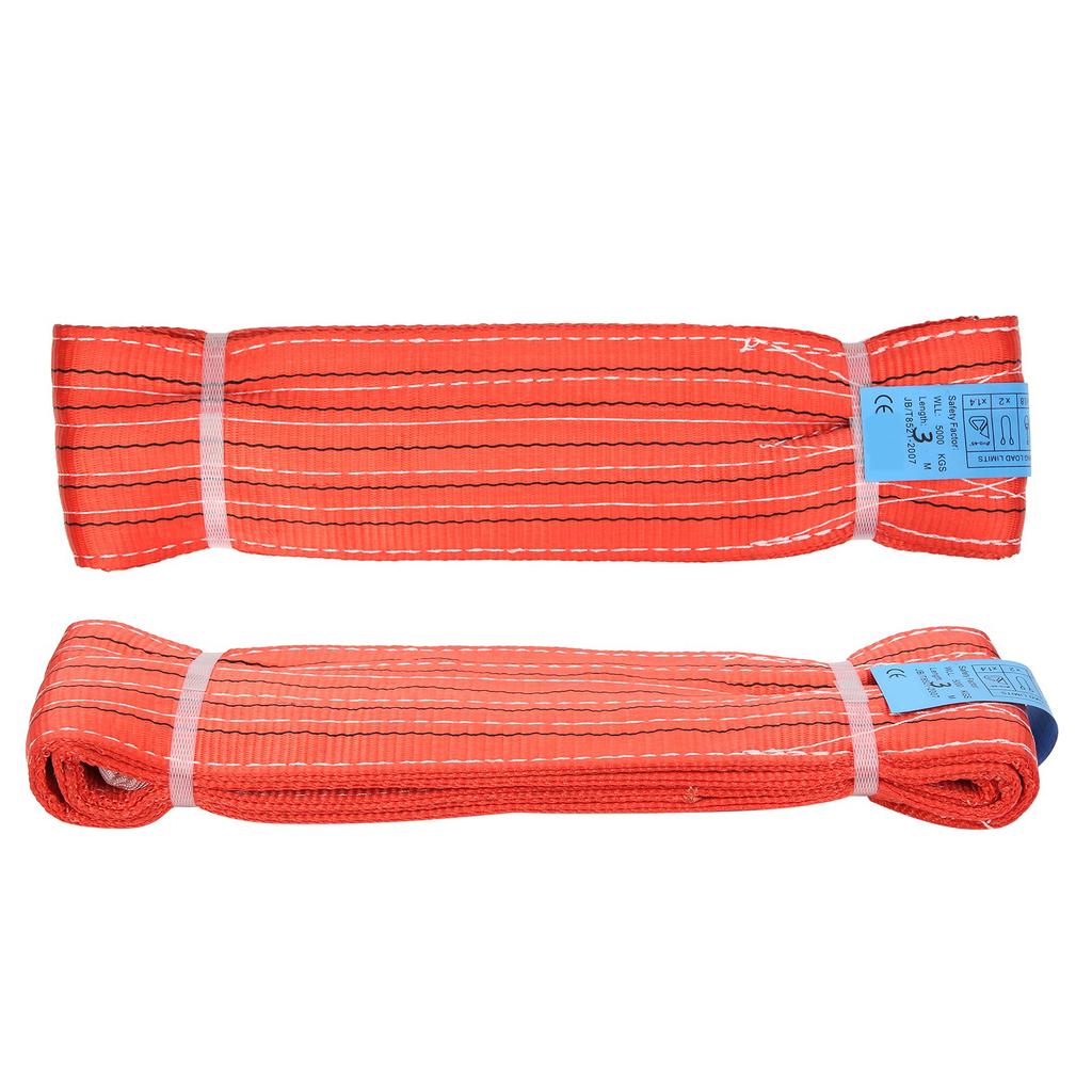 5T 3Meters Lifting Sling Double Eye Sling Buckle Polyester Flat Hoisting Strap for Industrial