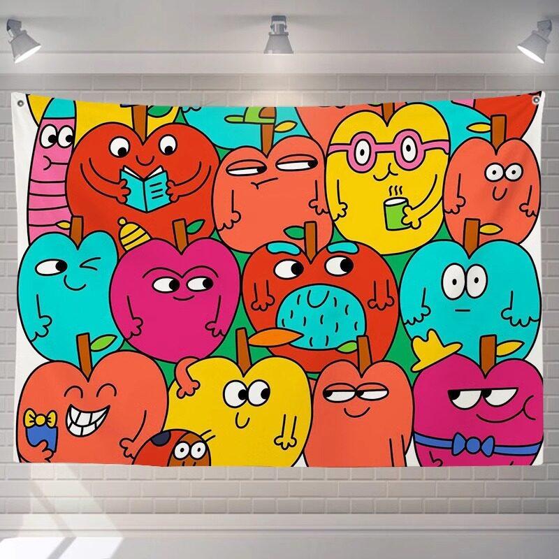 Nordischer Stil Niedliches Kleines Monster Cartoon Wandteppich Wandbehang für Kinderzimmer Studentenwohnheim Schlafzimmer Wohnzimmer Nachttischdekoration