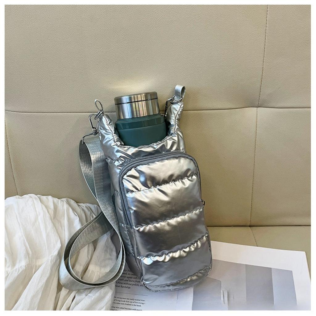 Portable Down Bottle Cover, Fashionable Insulation Foam Cup Cover, Multifunctional Kettle Protection Bag, Outdoor Waterproof Crossbody Bag