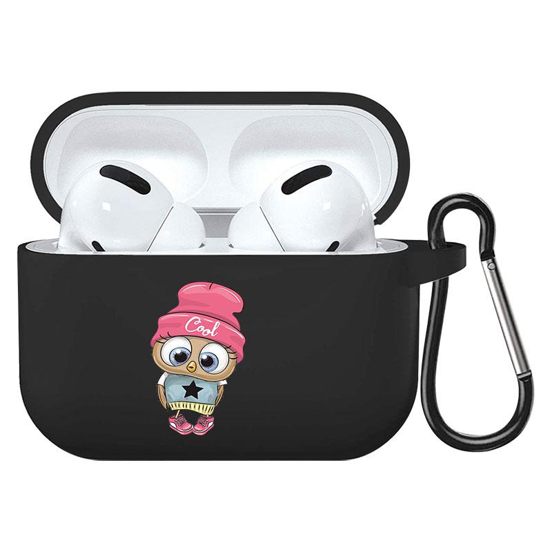 קריקטורה חמוד חיות מחמד כלב חתול בעל חיים ינשוף צמח פרחי אפל עבור אפל AirPods 2 3 כיסויי אוזניות חסינות זעזועים שחורות AirPods Pro Funds Cover