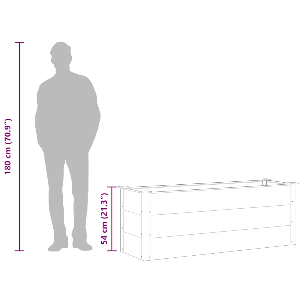 Garden Raised Bed WPC 150 X 50 X 54 Cm Grey