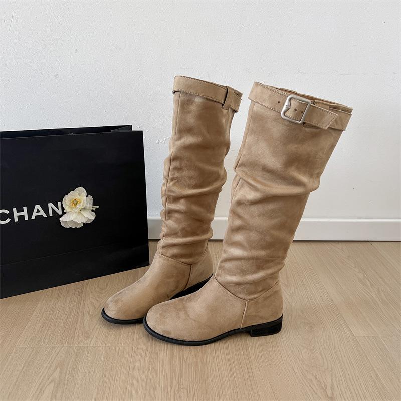 

Коричневые дизайнерские ретро рыцарские сапоги женские 2025 осень новые супер огонь модные тонкие модные ботфорты до колена 40 хаки