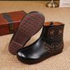 Women's Genuine Leather Ankle Boots - Retro Style, Soft Sole, Comfortable Flat Heel for Autumn/Winter 2025