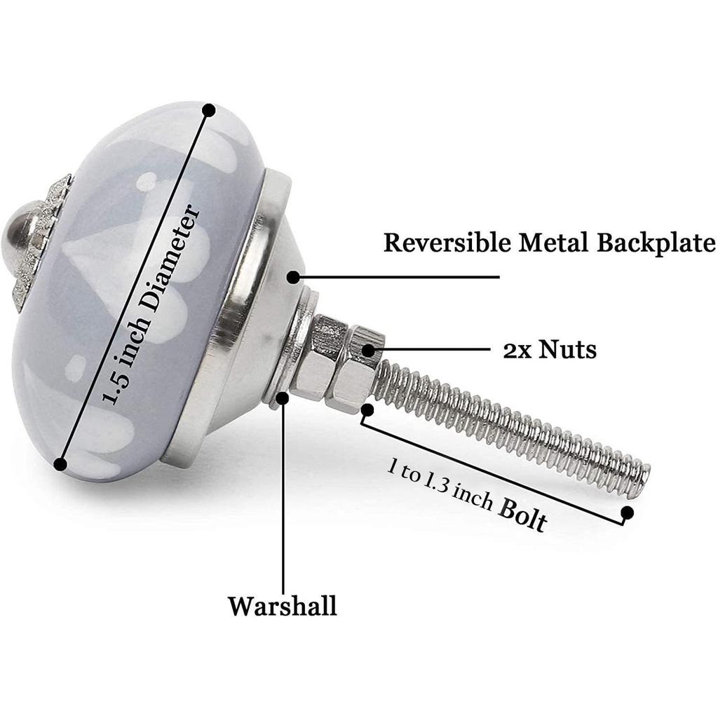 Vintage Golden and Black Painted Ceramic Pull Knobs for Kitchen Cabinet, Door & Drawer, Wardrobe, Cupboard (Set of 10)