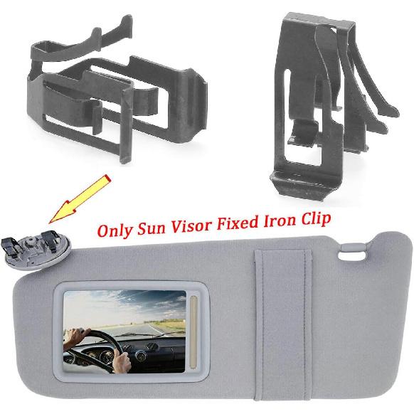 Sun Visor Clip Retainer Bracket Interior Right and Left Roof Sun Shield Fixed Iron Buckle Hasp Kit for Toyota Crown Reiz Prado RAV4 Camry (2PCS)