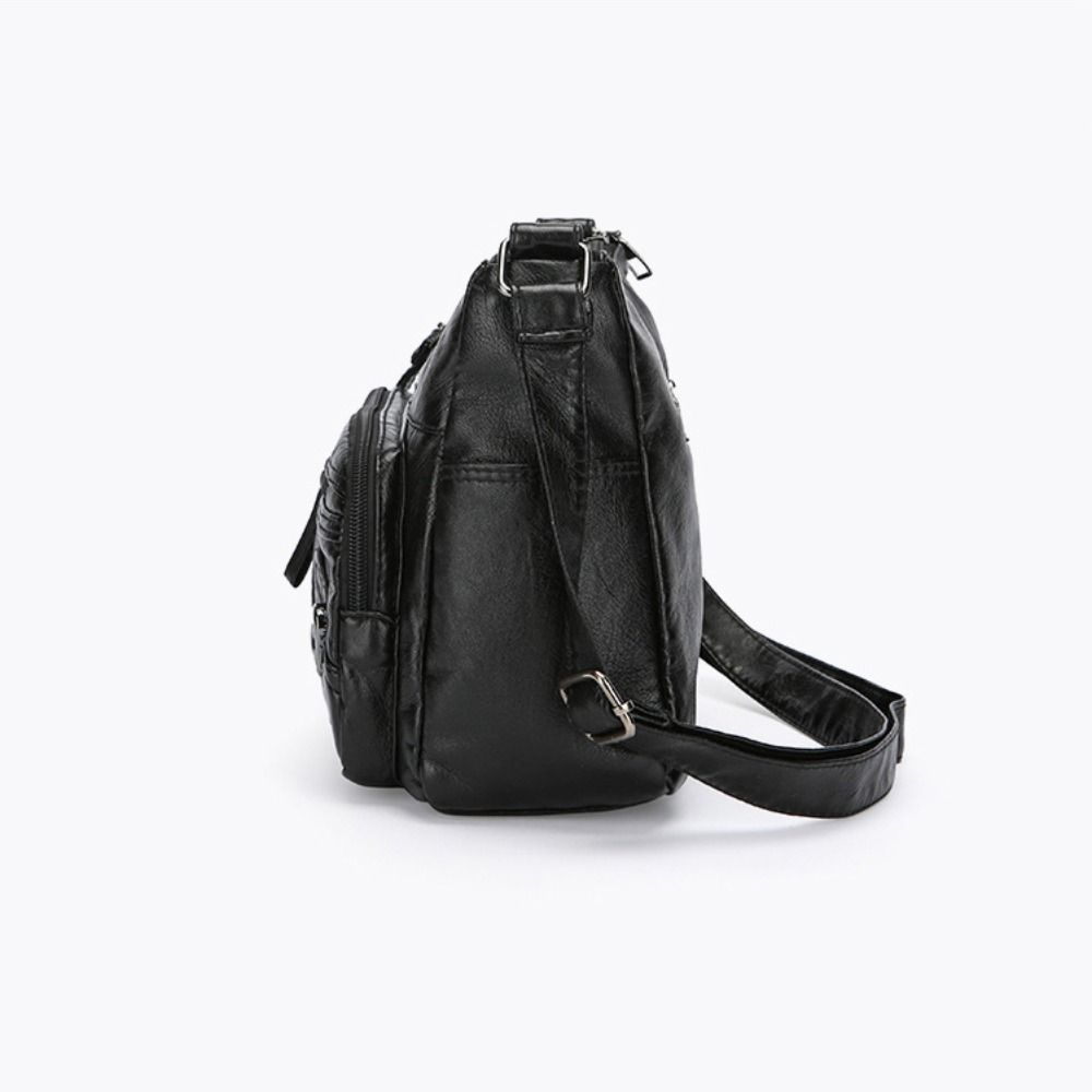 Borsa a tracolla in pelle PU Grande capacità Tracolla regolabile Borsa a tracolla per mamma Chiusura a zip Multi-scomparto Portafoglio da donna