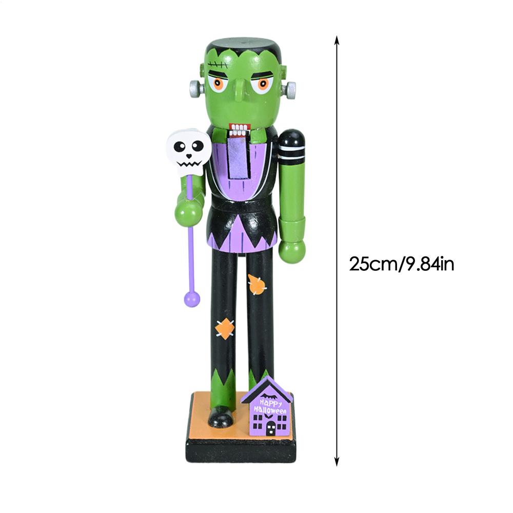 Halloween Nutcracker Wooden Nutcracker Figures Holiday Decor Halloween Figurine Goody Bag Fillers for Home Display Shelf Party