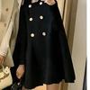 Women's Autumn Winter British Style Woolen Coat Loose Cowl Neck Wrap Shoulder Top Korean Version Casual Fashion Outerwear