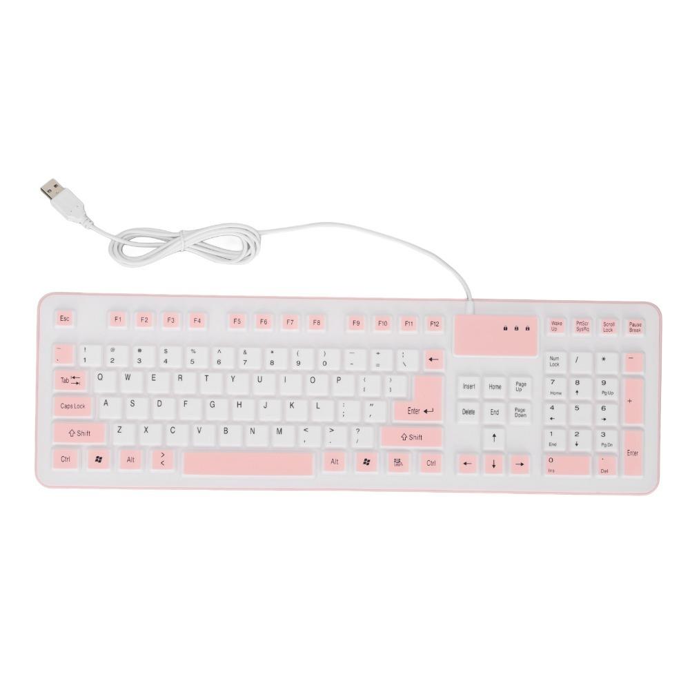 Waterproof Silicone Keyboard Foldable Silent Keyboard Portable USB Wired Keyboard  Office Travel