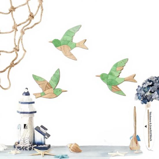 3Pcs/Set Wooden Flying Bird Wall Decoration, Farmhouse Rustic Bird Shape Wall Art, Wall Hanging Ornament for Living Room, Home, Office