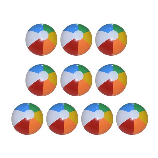 10Pcs Inflatable Beach Ball Leak-proof Inflatable Play Ball Colorful Balloons Beach Sports Shower Ball for Summer Activities