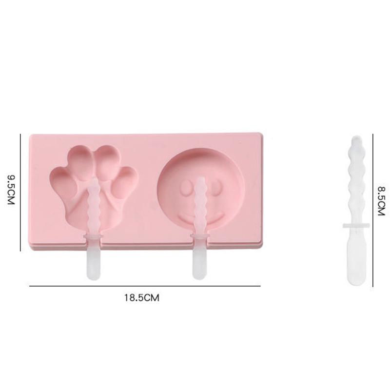 Buy hot! Cute Silicone Ice Mold with Lid Ice Cream Mold Popsicle Molds DIY Ice Bar Mould with
