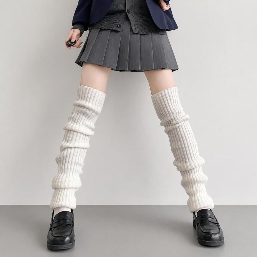 40/5070cm Length Knitted Leg Warmers Knitted Wool Leg Warmers Vintage Crochet Socks Autumn Winter