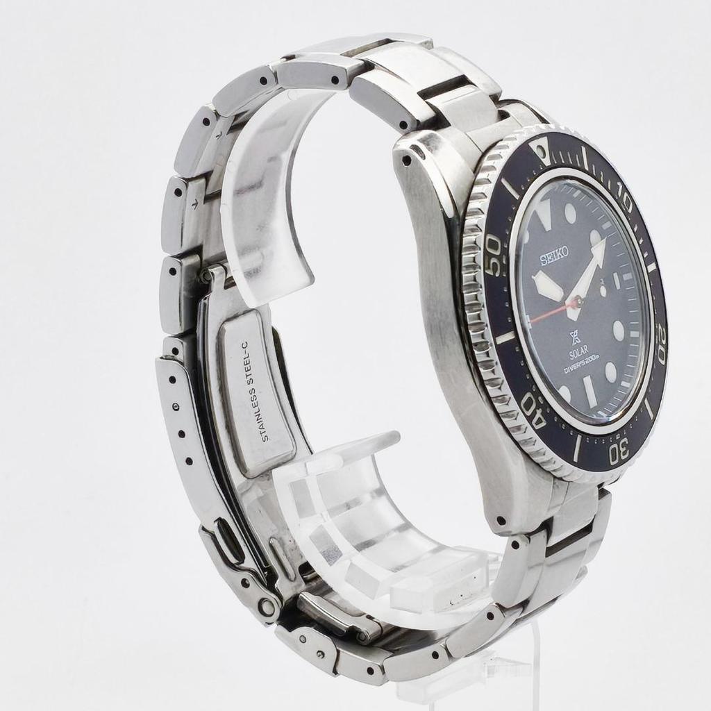 Excellent condition SEIKO PROSPEX Diver Scuba Solar SBDJ051 Black black stainless 200m water V157-0DP0 dial, steel, resistant.