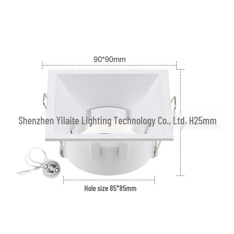 MR16 Anti-Glare Downlight Aluminum Ceiling Light Housing with Narrow Bezel, GU10 Engineering Spotlight Cup Holder
