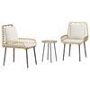 Garden Dining Set 3 Pcs Brown and Cream Poly Rattan