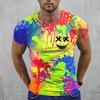 Boutique Summer Sports Fitness Breathable Men's Undershirt Short Sleeve 3D Graffiti Printed Round Neck Casual T-Shirt Hot Sale