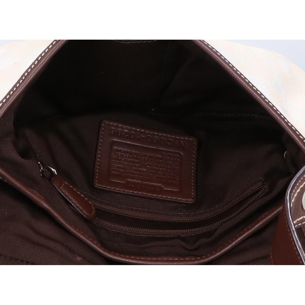 Coach 10296 Soho Signature Canvas One Shoulder Bag White / brownUsed