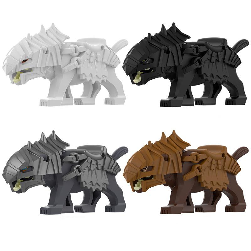 MOC Medieval Wolf Building Blocks Castle Army Knight Soldiers Figures Mount Animal Bricks Toys Gift DF004