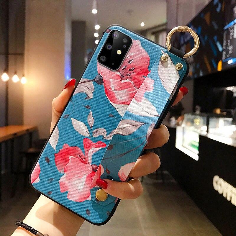Case For Samsung Galaxy S8 S9 S10 S20 FE Plus A51 A10 A20 21s 30s A40 A50 A70 A71 Note 20 Plus Phone Holder Wrist Strap Case