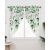 Spring Plant Swag Valances Curtains for Window, White Flowers Leaves Kitchen Curtain Swag Pair Watercolor Floral Retro Farmhouse Rod Pocket Window
