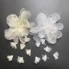 Fabric Three-dimensional Flower with Tassels Reusable Organza Flower DIY Embroidered Handmade Hanging Flowers