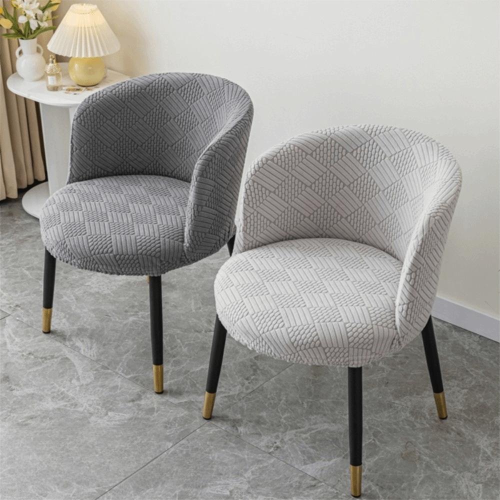 Arc-Shaped Curved Armchair Elastic Dining Chair Slipcover Nordic Chair Cover  For Home Living Room