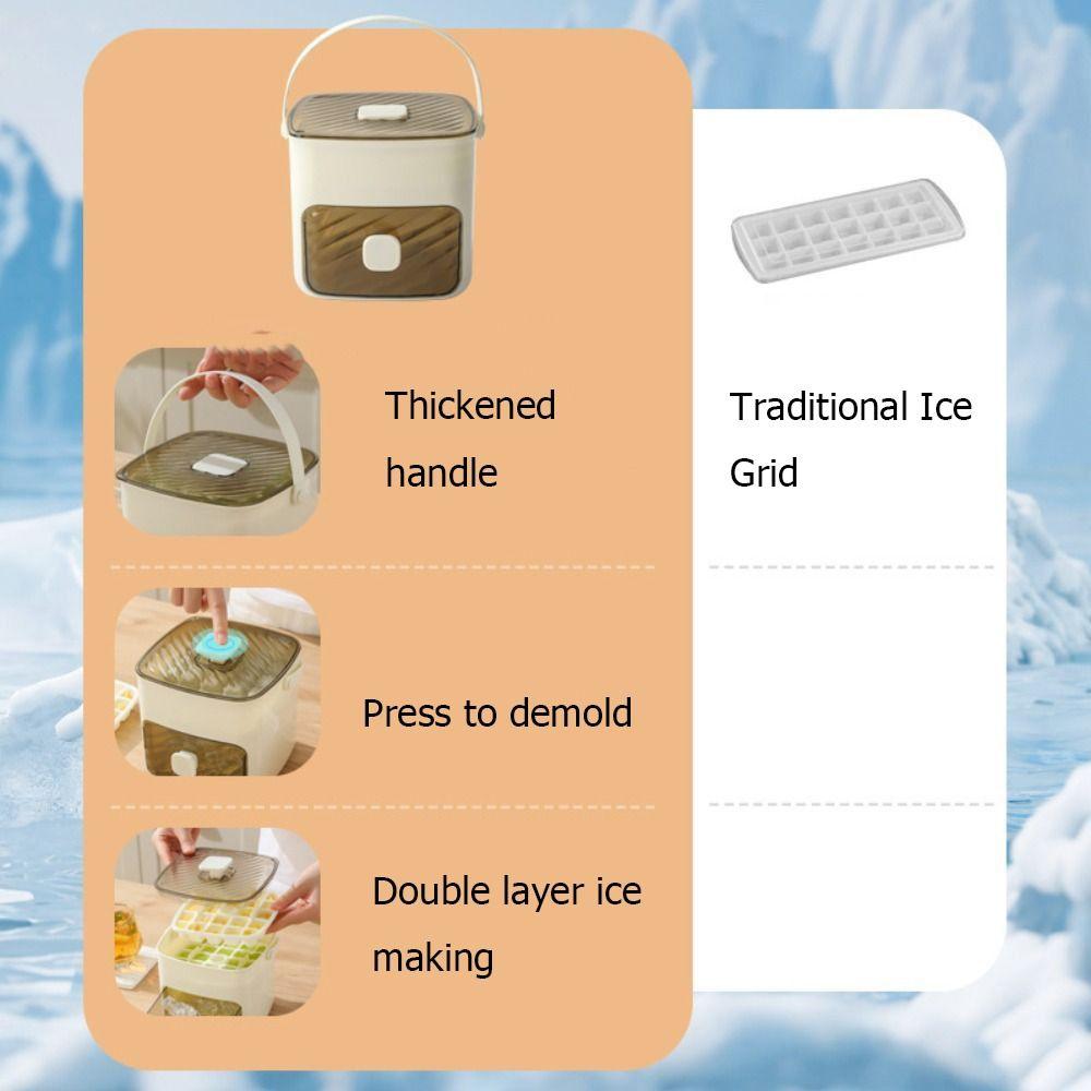 Handheld Ice Making Box Press Type Ice Storage Easy Clean Ice Cube Mold  Household
