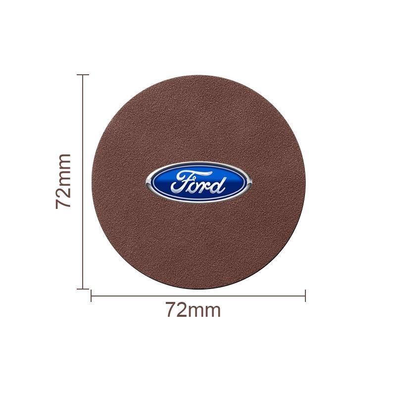 Badge Car Cup Coaster Waterproof Non-Slip Sift-Proof Spill Saucer For Ford F150 Focus Ranger Fiesta Transit Mustang Mondeo MK2 MK3 Fusion