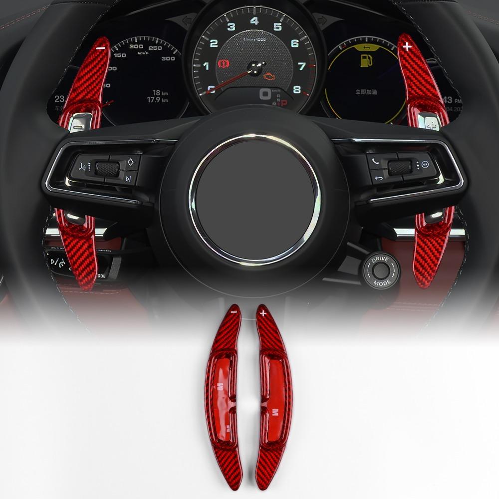 Car Steering Wheel Shift Paddles Shifter Carbon Fiber Gear Plate For Porsche Taycan Panamera Macan 911 992 Interior Trim