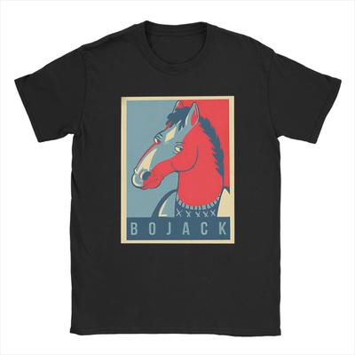 Herren B-BoJack H-Horseman T-Shirt Reine Baumwollkleidung Lustige Kurzarm Rundhals T-Shirts Geburtstagsgeschenk T-Shirt