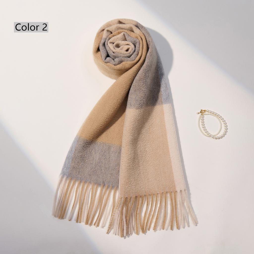 Winter 100% Cashmere Scarf Women Tassels Warmer Shawls And Wraps Echarpe Pashmina Ladies Camel Plaid Scarves