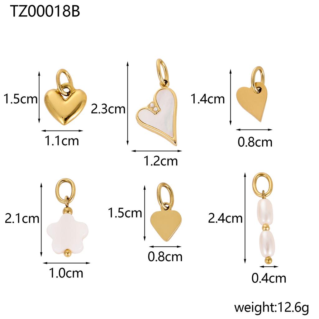 CARLIDANA Custom Jewelry Heart-shaped Tassel Stainless Steel Pearl Charms Set Creative Personality Chain Necklace for Women