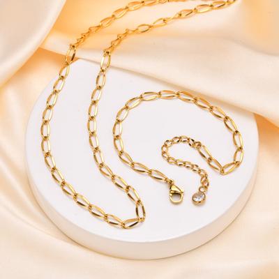 Necklace Fashion Gold Stainless Steel Necklace Bracelet Simple Personality Ladies 2133