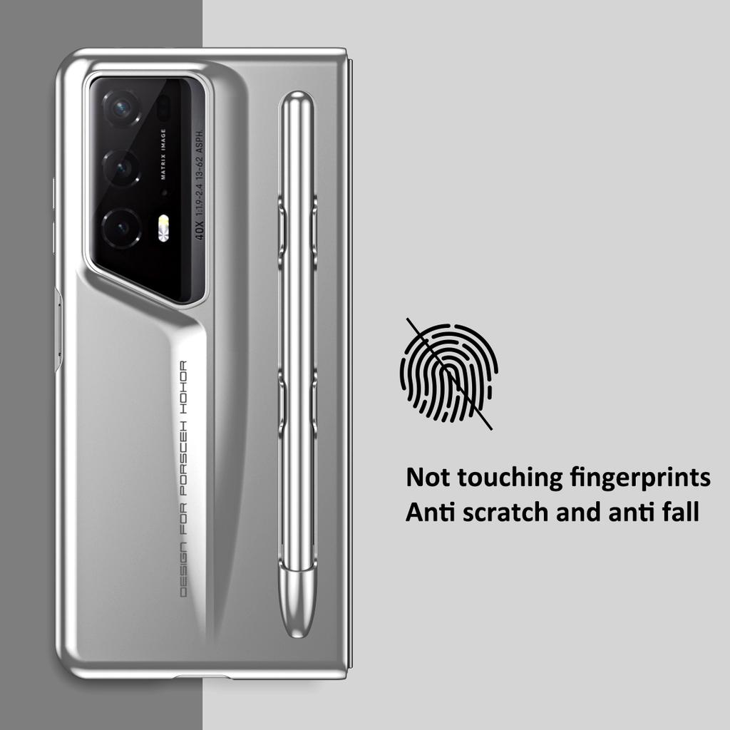 Für Honor Magic V2 RSR Porsche Design Hülle Hartes PC Handycover mit Stifthalterung Gehärtetes Glas Folie