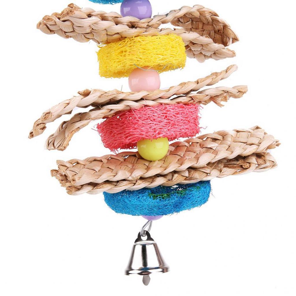 Parrot Cockatiel Parakeet Pet Bird Cage Bites Climb Chewing Swing Hanging Toy