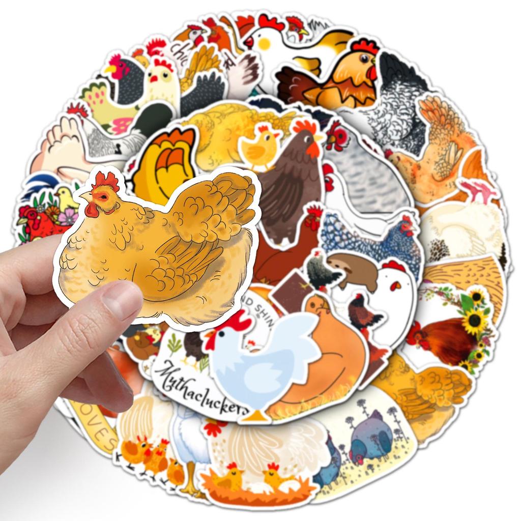 50 Creative Waterproof Cartoon Animal Stickers for DIY Skateboards, Phone Cases, Suitcases