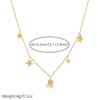 DIEYURO 316L Stainless Steel Golden Octopus Starfish Inlay Zircon Star Pendant Necklace for Women Ocean Neck Chain Jewelry Gift