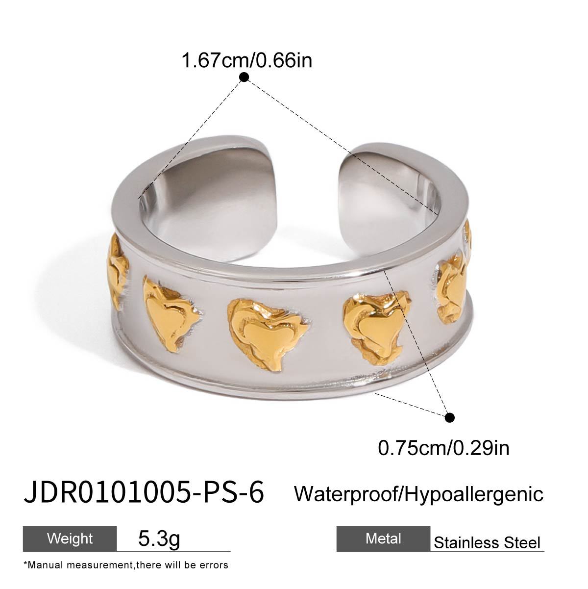 Jiedin European and American jewelry stainless steel love ring titanium steel does not fade jewelry rings