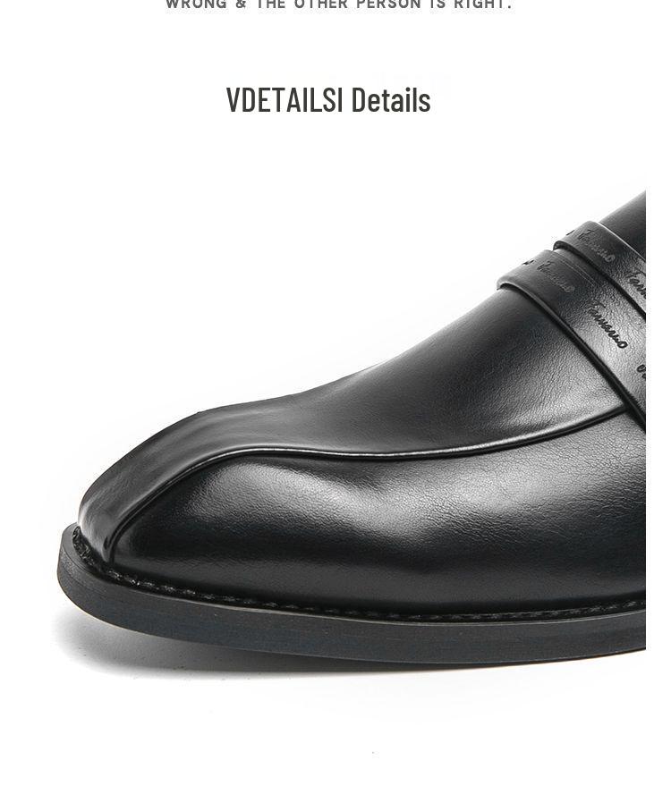 Men's British Formal Leather Loafers - Casual Slip-on Shoes