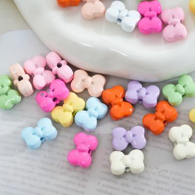 Cute Colorful Bow Diy Alloy Handmade Material Decorative Beads Beaded Bracelet Necklace Pendant Jewelry Accessories
