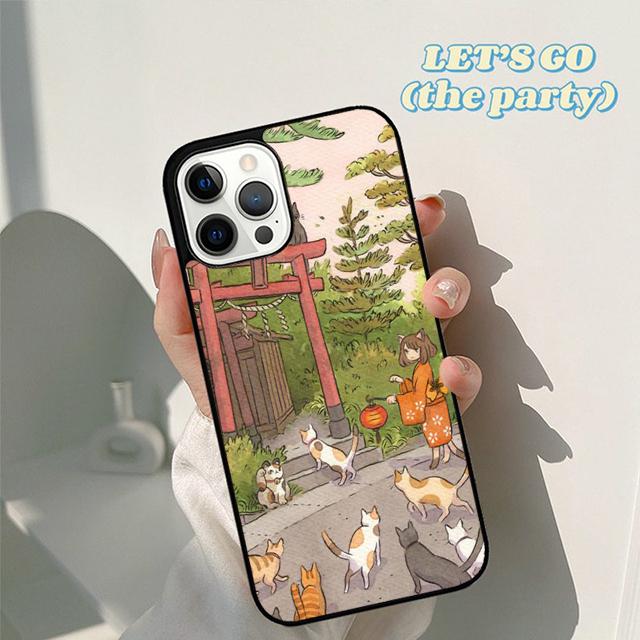 Autumu Japanese Cat Culture Aesthetic Art Phone Case Cover for iPhone 17 Air 16 16e 15 12 11 13 14 Pro Max Plus Coque