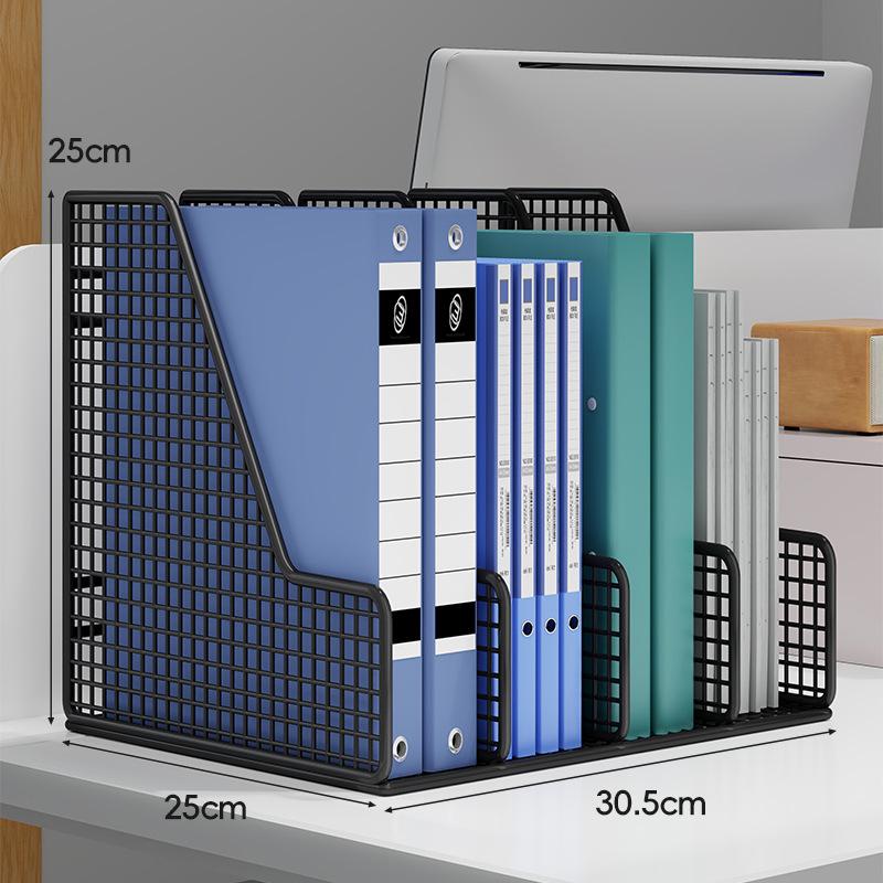 Office Desk Organizer: Metal File Storage Rack and Folder Box for Efficient Document Collection