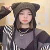 Warm Fashion Hats Bear Ear Ear Protection Earmuff Beanie Wool Hat Knitted Hat Cold Cap