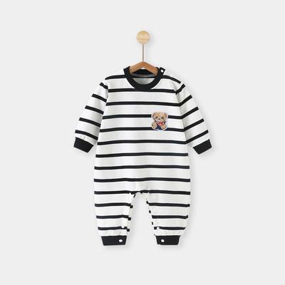 Striped Baby Onesie: Long Sleeve Romper for Newborns, Perfect Base Layer for Spring, Autumn, and Winter