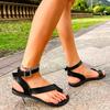 Fashion Flat Roman Sandals for Women 2025Summer New Fashion Clip Toe Simple Design Foot Naked Belt Buckle Women's Shoes Zapatos De Mujer